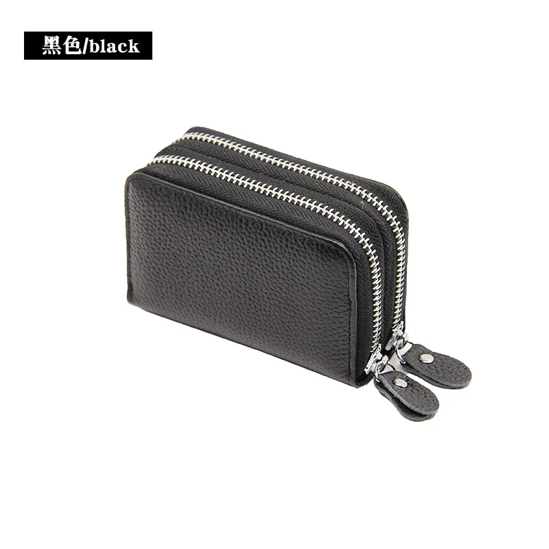 Модный женский кошелек из натуральной кожи с двойной застежкой молнией и