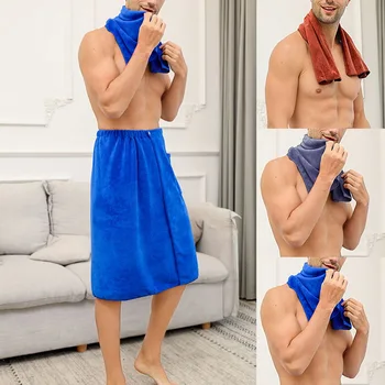 

New Adult Man Wearable Magic Bath Towel With Pocket Soft Swimming Beach Blanket Shower Skirt Sports Gyms Towels Sheet Swim Set