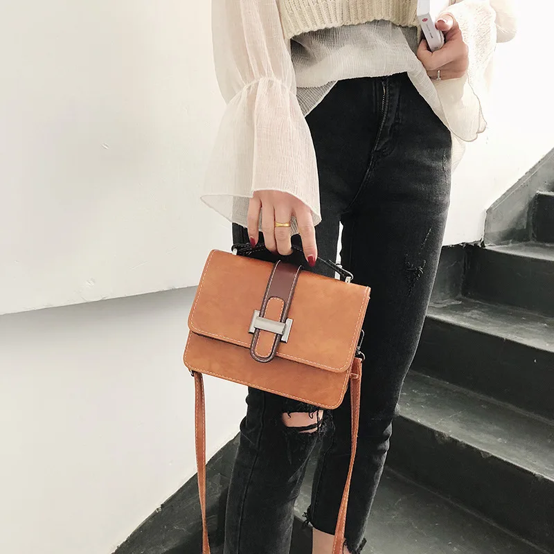 

New Style Casual Retro WOMEN'S Bag 2019 on Trending Fashion Graceful Handbag Pu Oil Skin Shoulder Diagonal Bag
