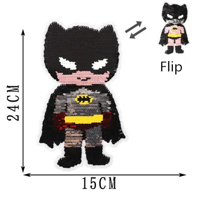 Batman Вышивка нашивки животные мультфильм сердце ручная одежда вышивка нашивки Кот Бэтмен Единорог Швейные нашивки одежда Декор - Цвет: Batman