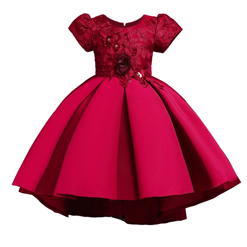 

2019 Winter High Quality Pageant Trailing Dress Girl Kids Dresses For Girls Clothing Party Dress Elegant Flower Princess Dress