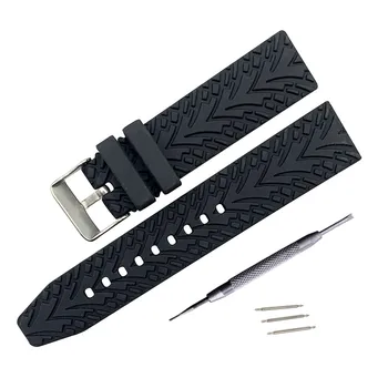 

For Sharkey MM300 SBDX001/012/01 6105 SOFT Rubber Waffle Watch Band 24MM 22MM DIY Replace