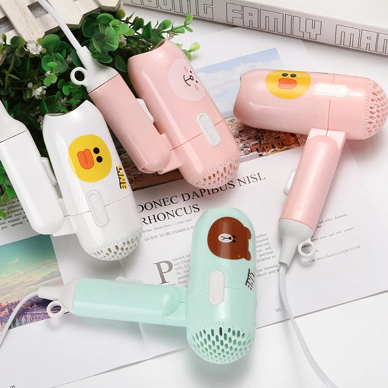 Wholesale Mini Folding Cartoon Blow Dryer Dormitory Small Power Portable Travel Hair Dryer Small Appliances