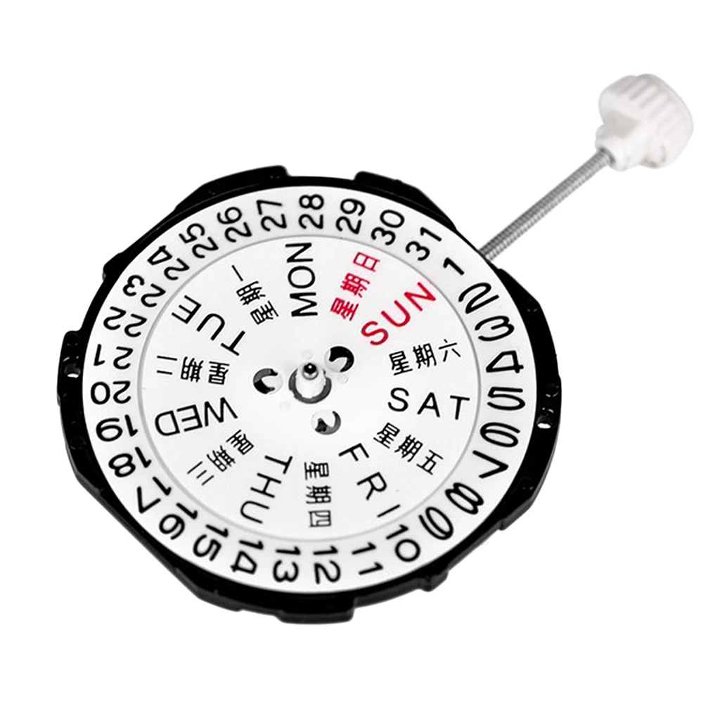 Watch Dial Clock Movement Double/Single Calendar 3 Hands 2.4x0.4cm