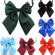 1 шт., Женский галстук, красный, черный, Бабочка, для девушек, однотонный, галстук-бабочка, для девушек, студенток, отель, клерк, официантка, одежда для шеи, шелковые галстуки