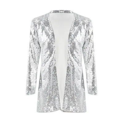 

Both Pocket Cardigan Paillette Suit Loose Coat European