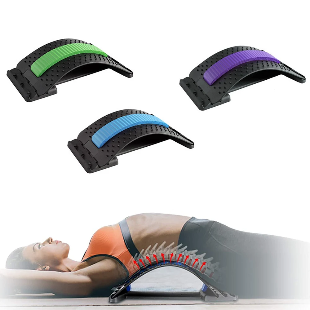 Back Massager Stretcher Equipment Spine Deck Massage Tools Massageador Magic Stretch Lumbar Support Relaxation Pain Relief | Красота и