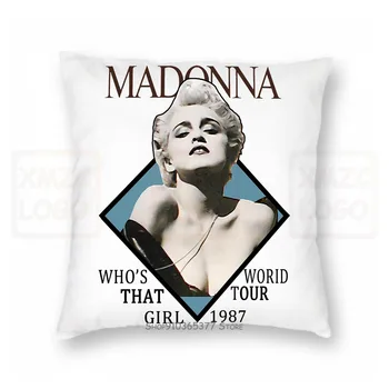 

1987 Madonna World Tour Vintage Reprinted White Unisex Cotton Pillow case Aa1605 Women Men