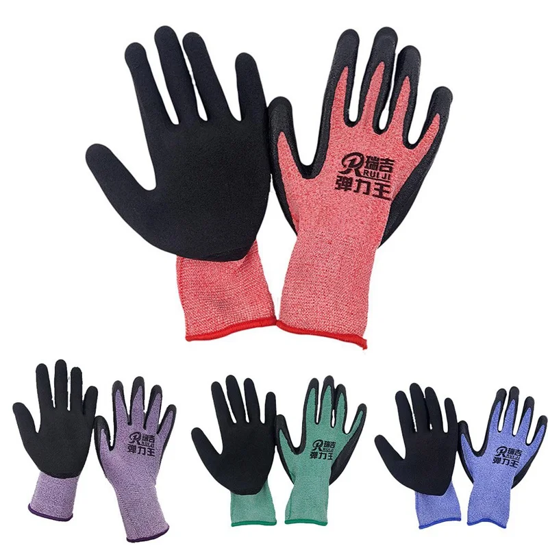 Горячая Распродажа, безопасные садовые рабочие перчатки для мужчин или женщин, 4 цвета, Полиэстеровые латексные защитные перчатки