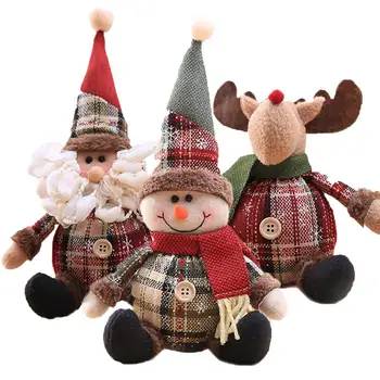 

Snowman Doll Merry Chirstmas Decor for Home Table 2020 Doll Christmas Ornaments Santa Claus Elk Navidad Gift Happy New Year 2021