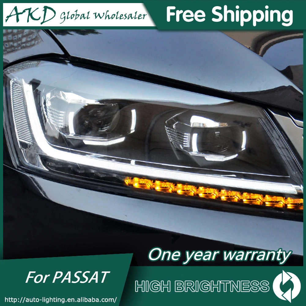 Tuning Phare Daylight LED DRL look VW Passat B7 3C 10- noir FK AUTOMOTIVE