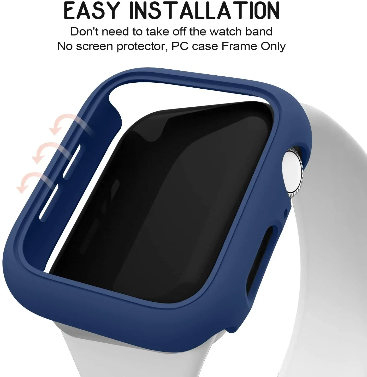 Matte Case for Apple Watch 45mm 41mm 38mm 42mm 40mm 44mm, Hard PC Bumper Protective Cover Frame for iWatch SE 7 6 5 4 3 2 1