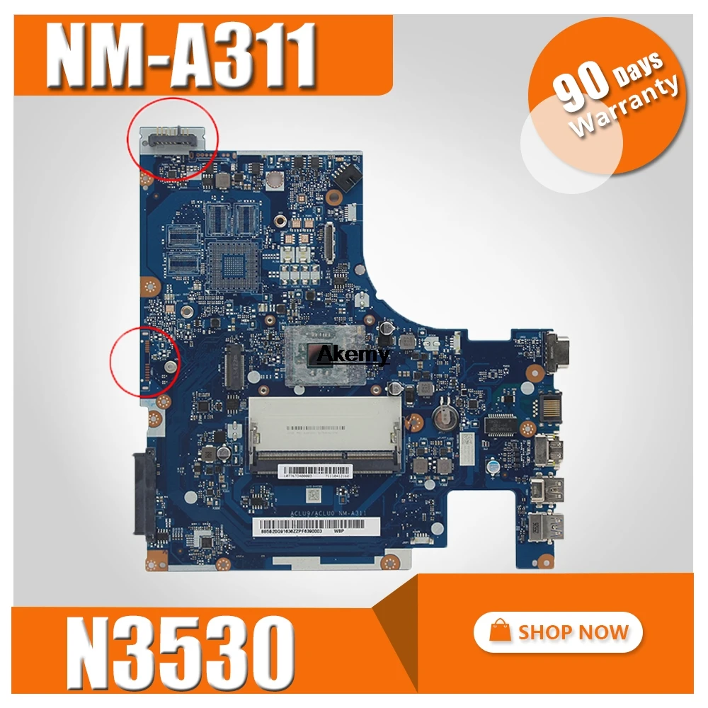 

Brand New !!! ACLU9 / ACLU0 NM-A311 Motherboard for Lenovo G40-30 laptop Motherboard ( for intel N3530 CPU ) 100% tested