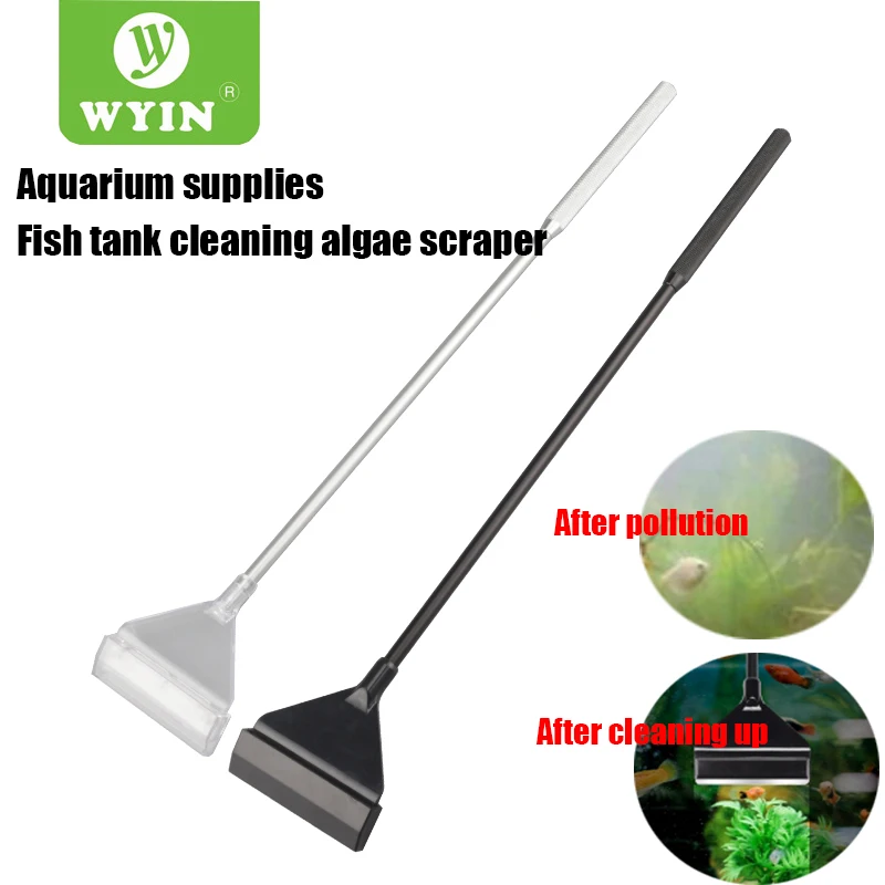 ZRDR-Kit de limpieza de algas del tanque para acuario, cuchilla para rascar agua acuática, planta vivo, hierba, multiherramienta, acero inoxidable