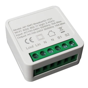 

16A Mini Smart Wifi DIY Switch, Smart Home Automation Module, Works with Alexa Google Home Smart Life App