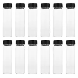 Bouteilles en verre transparent de 40ml avec couvercle, 12 pièces, conteneur de stockage de réactif 