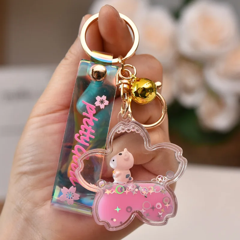 New Fashion Lovely Cow Keychain Charm Keychains for Women Bag Pendant  Jewelry Trinket Girls Car Key Ring Key Chain