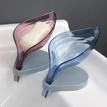 

Bathroom Decor Leaf Shape Hollow Soap Holder Drainage Storage Holder Container