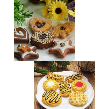 

13 Pieces Artificial Cookies Realistic Dessert Simulation Food Model Biscuit 5cm Diameter Artificial Food Home Decor