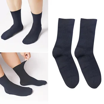 

4 Pairs Diabetic Cotton Socks Soft Non-Binding Crew Socks for Patient Elderly Pregnant Women Black