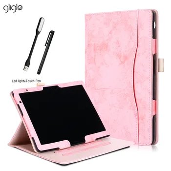 

gligle for Huawei MediaPad T5 10 / M5 Lite 10 BAH2-W09/BAH2-L09/BAH2-W19 Leather case cover+Led+Touch Pen