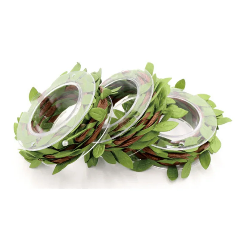 Декоративные шнуры с зелеными листьями 2 м/рулон|Украшения своими руками для