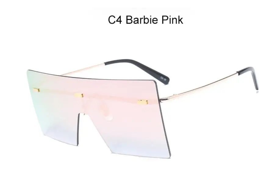 C4 bardie pink Негабаритные коричневые солнцезащитные очки Женские Ретро Винтажные Солнцезащитные очки бренда класса «Люкс» очки без оправы oculos de sol feminino большие оттенки - Цвет линз: C4 bardie pink