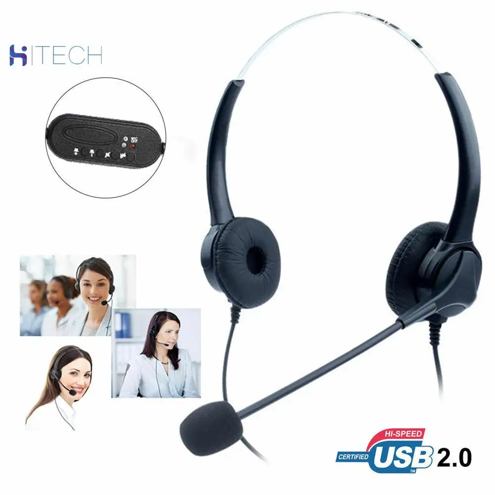 

PC T601 Call Center Customer Service Headset Earphone USB Crystal Clear Sound