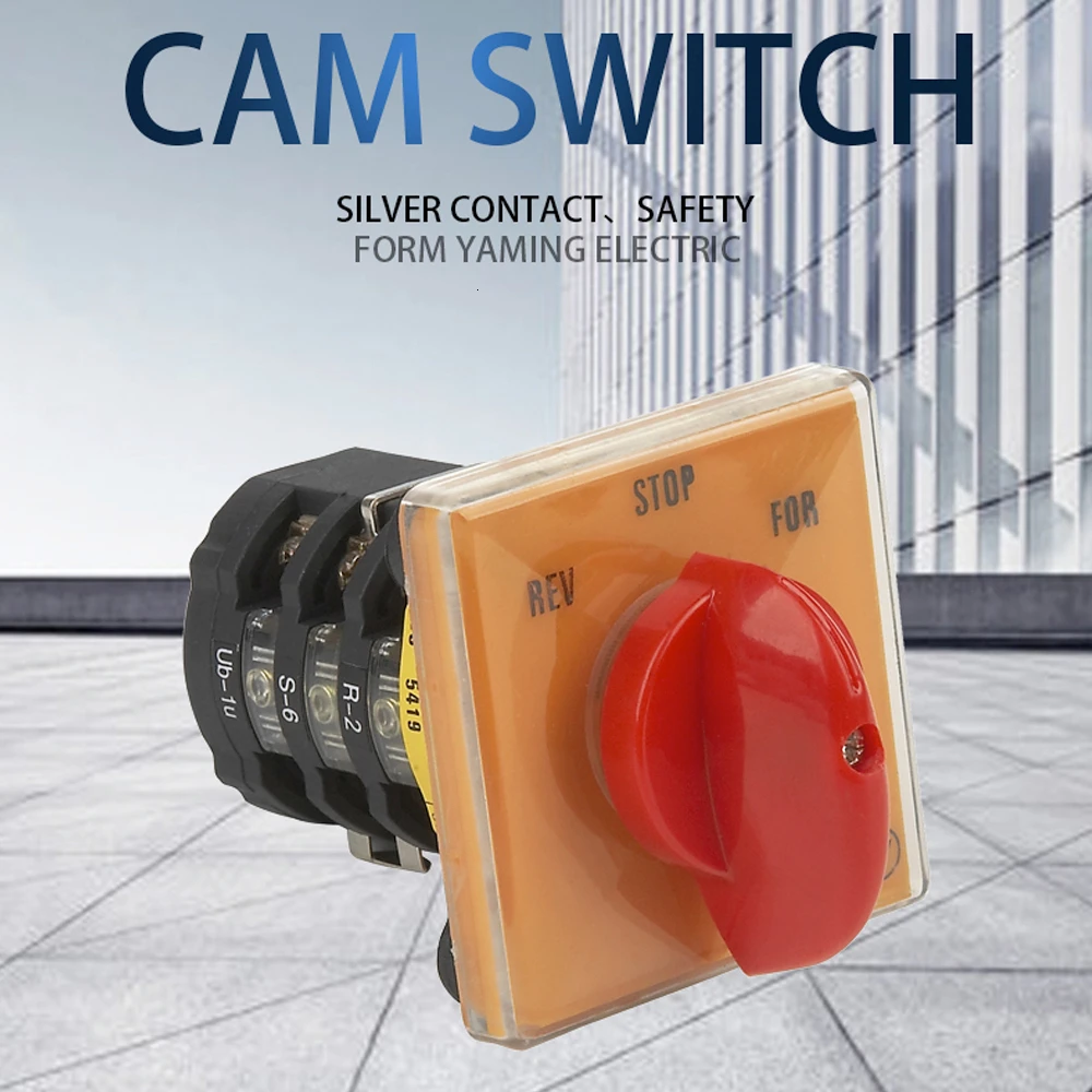 Cam Switch 3 Position 3 Phases 20A Forward Reverse Selector Rotary Changeover Main Switches