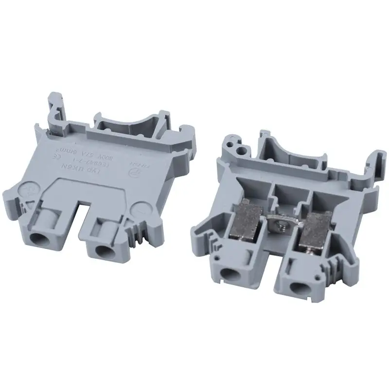 

Promotion! 10Pcs Gray Plastic UK6N Screw Clipping Contact Terminal Block 800V 57A