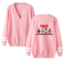 Модный кардиган с v-образным вырезом; Kpop; свитер для мужчин и женщин; Повседневный свитер в стиле хип-хоп; необычные вещи; детские розовые повседневные топы