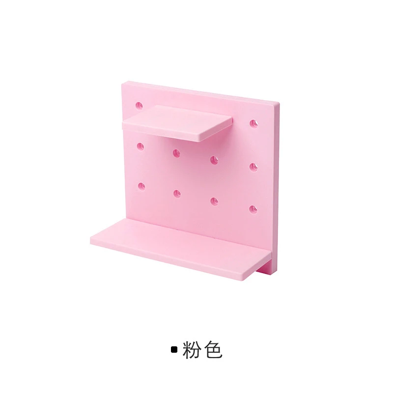 Holaroom креативный настенный стеллаж для хранения Прочный Настенный стеллаж Съемная отверстие пластина декор для Полки Полка кухонные принадлежности - Цвет: Pink