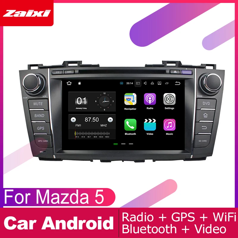 ZaiXi 8 ядерный Android с автомобильным dvd-плеером gps навигацией 2 DIN радио для Mazda 5 2010~ мультимедийная Лента Радио