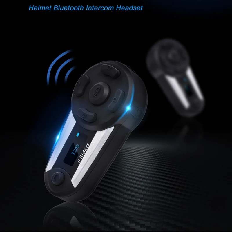 ABHU-V6 Plus 6 Rider мотоциклетный Bluetooth шлем гарнитура 1200 м FM светодиодный полнодуплексный беспроводной домофон