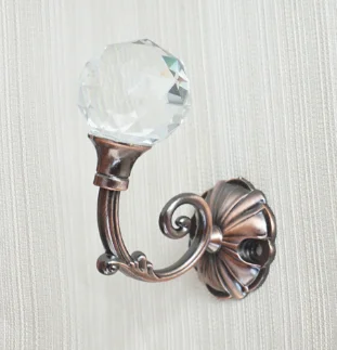 Copper Классический хрустальный стеклянный шар, настенные крючки, винтажный цинковый сплав, вешалка для ключей, золото, серебро, медь, бронза, шикарный крючок для хранения ванной комнаты - Цвет: Copper