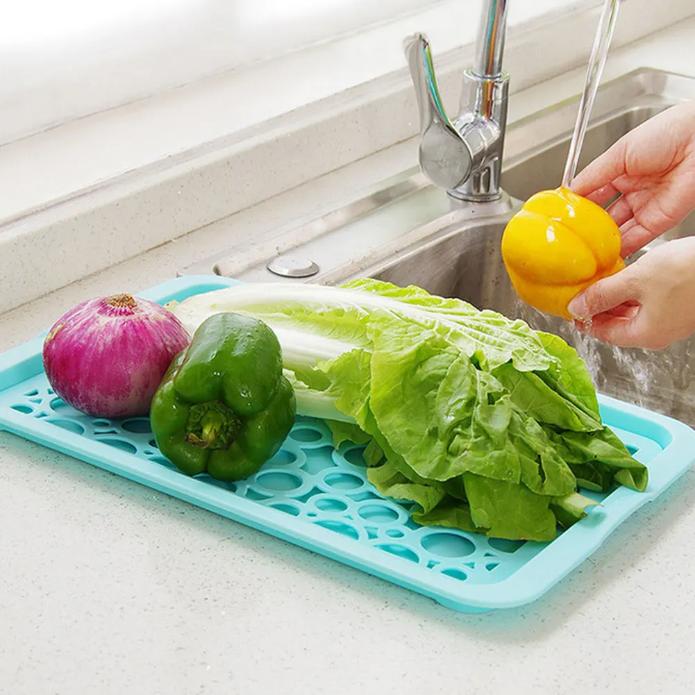 Tea Cup Shelving Easy Clean Vegetable Fruit Filter Dish Tray Drainer Storage Plate Double Layer Practical Home Kitchen