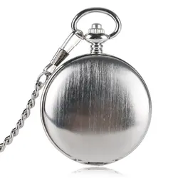 Классические серебряные карманные часы, гладкие механические часы с двойной подвеской, цепочка-ожерелье, аксессуар, relogio Montre