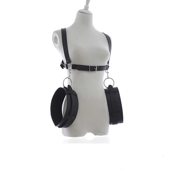 Thigh Restraint Straps Sling Leg Spreader Open Restraint Belt Bondage Harness with Wrist Cuffs BDSM Sex Position Aid Adult Toys 5