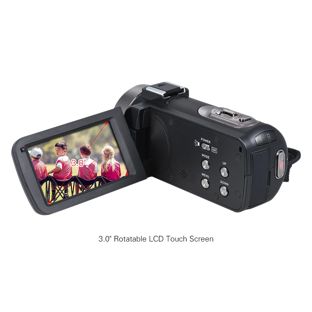Andoer HDV-3051STR 24M Цифровая видеокамера 1080P Full HD с ночной съемкой Горячий башмак Цифровая видеокамера 3," 16X цифровой зум