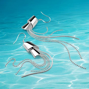 

925 sterling silver long tassel earrings for women, sweet romantic long earrings, popular jewelry ladies earrings