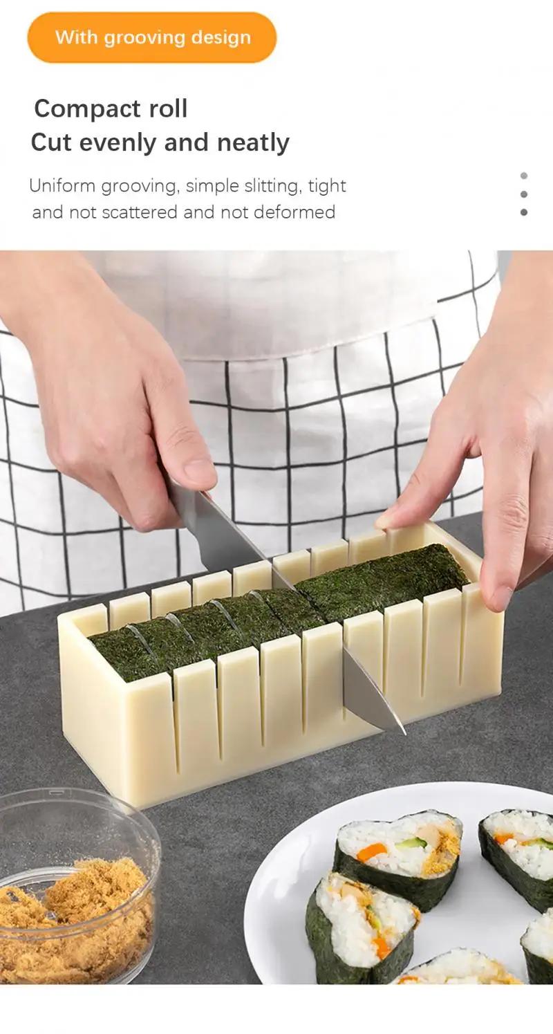 10Pcs/Set DIY Sushi Maker Equipment Kit Japanese Rice Ball Roller Cake Roll Making Multifunctional Mould Tools Kitchen Gagdets kitchen utensil set