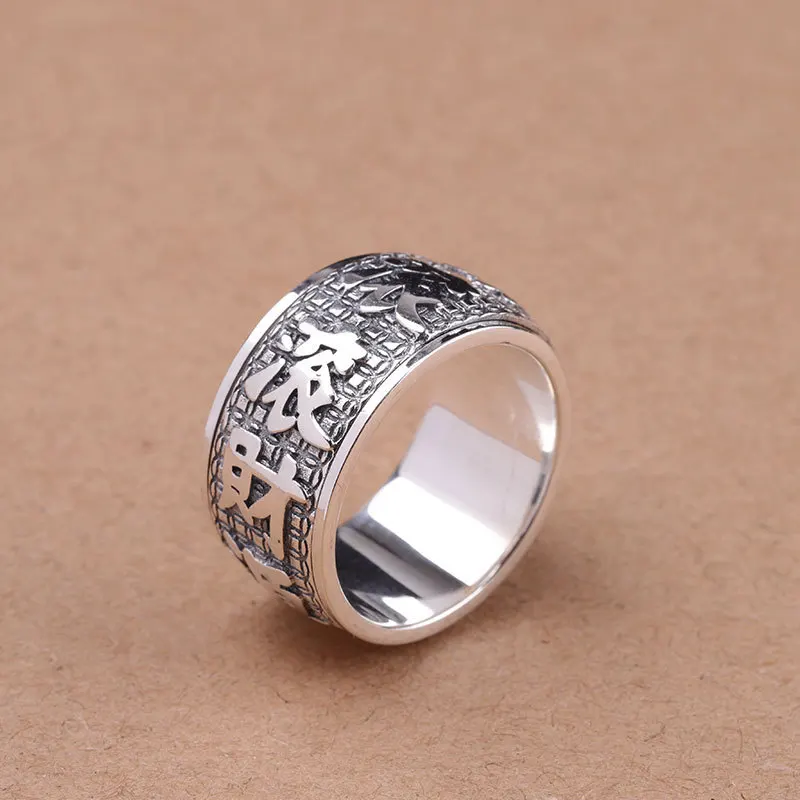 

2019 Sale Anel Feminino Ring Character Items S925 Pure Ornaments Hand Act The Role Of Thai Sterling Men Rifling In Rotating