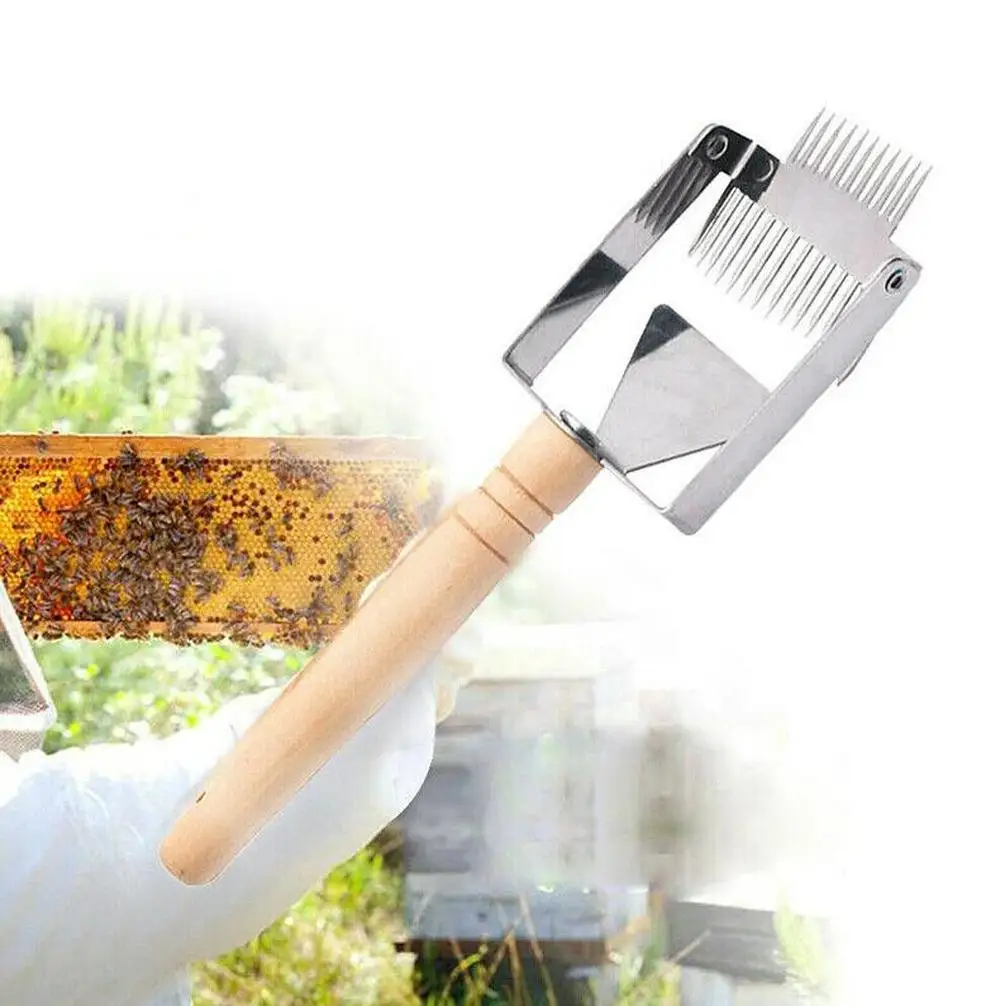Скребок из нержавеющей стали с двойной иглой вилка для меда, пчелиного улья расческа многофункциональная Регулируемая Лопата практичные аксессуары
