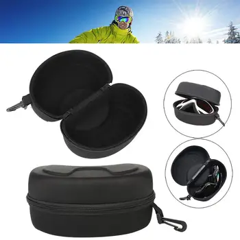 

Glasses Case Goggles Travel Outdoor Snowboard Ski Glasses Holder Skiing Glasses Durable Dustproof Box Zippers Black