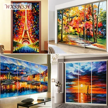 

Custom Size Static Cling Glass Film Oil Painting Landscape Style Explosion-Proof Removable Reusable Water-Proof Foil 40cmx60cm