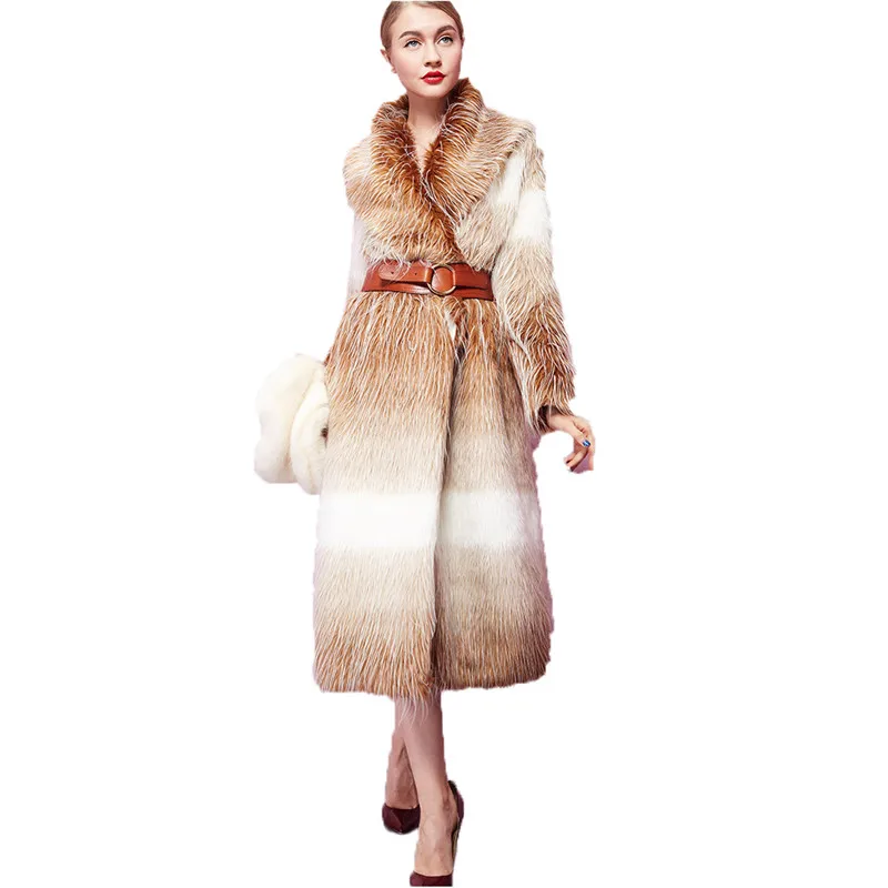

Faux Fur Coat Women Plus Size 2019 Winter New Europe And America Long Sleeve Loose Lapel Fashion Faux Fur Jacket Feminina LR447