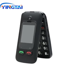 YINGTAI T22 GSM MTK Большой кнопочный телефон для пожилых людей с двумя сим-карты, двойной Экран Флип Мобильный телефон для пожилых 2,4 дюймов раскладушка для мобильного телефона