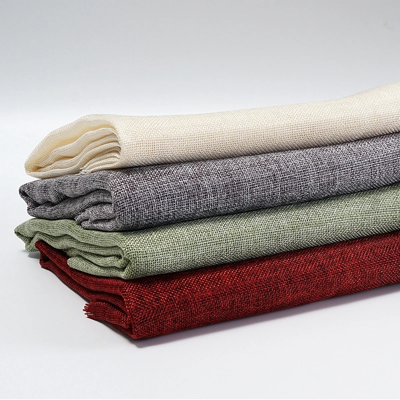 Рождественская грубая однотонная полиэфирная искусственная льняная ткань