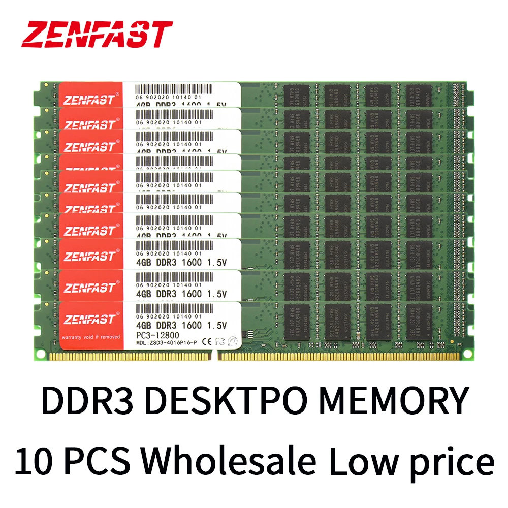 ZENFAST 10 шт. DDR3 4 ГБ 8 оперативная Память ОЗУ 1333 1600 МГц память для настольного