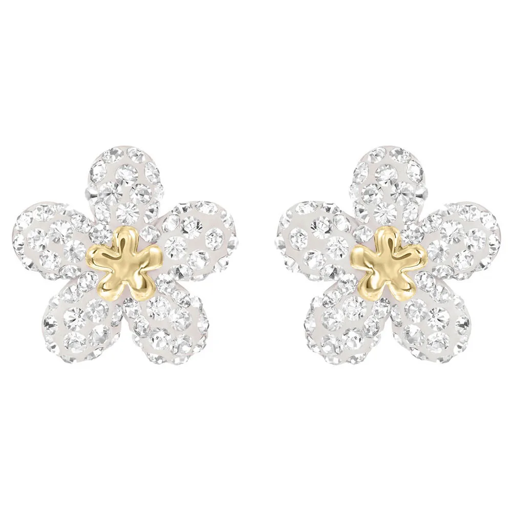 

SWA RO 2019 Years New TOUGH Flowers Small Fresh And Lovely Simple Perforated Earrings Jewelry For Girlfriend Birthday Gift